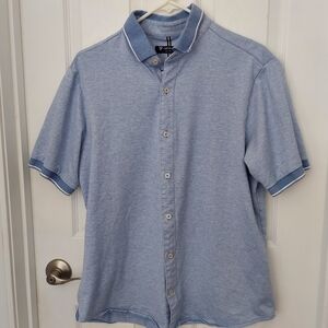 Daniel Cremieux Collection Blue & White Soft Cotton Button Down Large